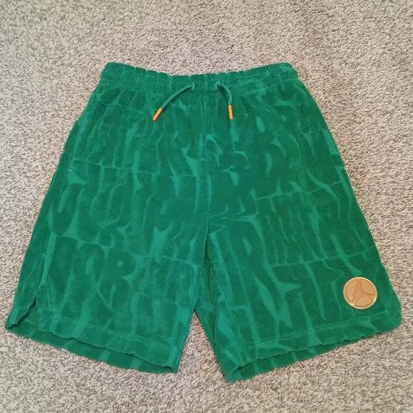 Jordan Fuel Up Cool Down Green Terry Shorts Boys Size Large - Picture 1 of 5